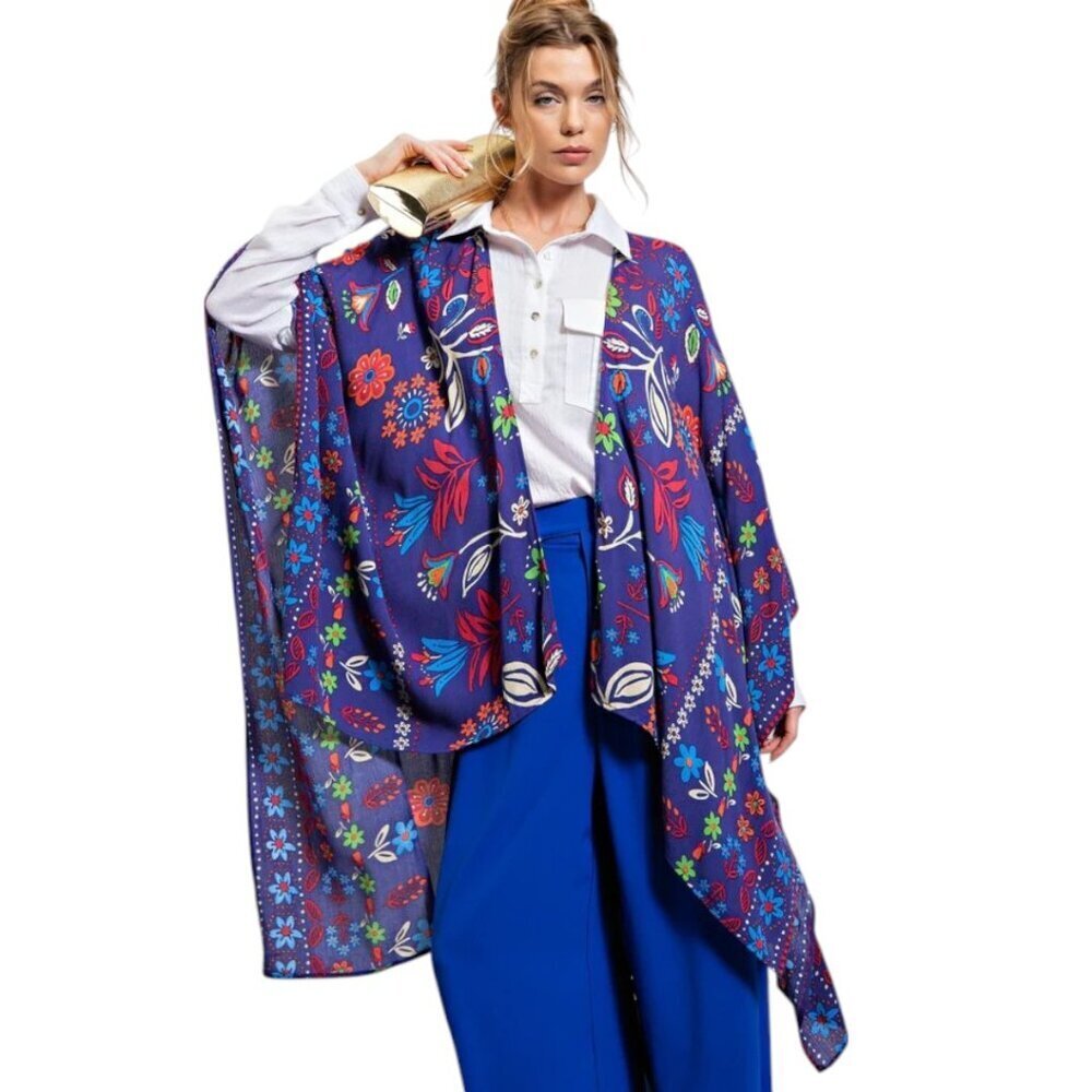 Easel Scarlett Blueberry Purple Kimono